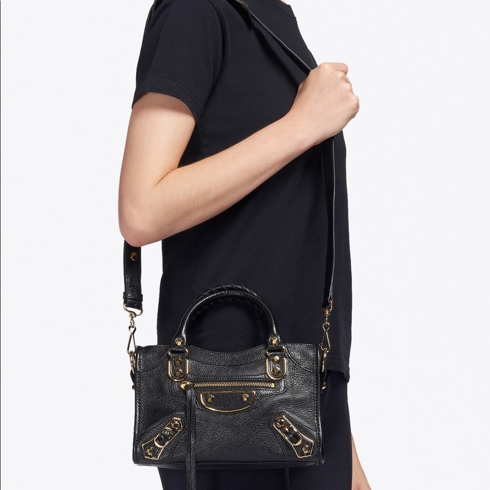 💯Auth Balenciaga Classic Metallic Edge Mini City